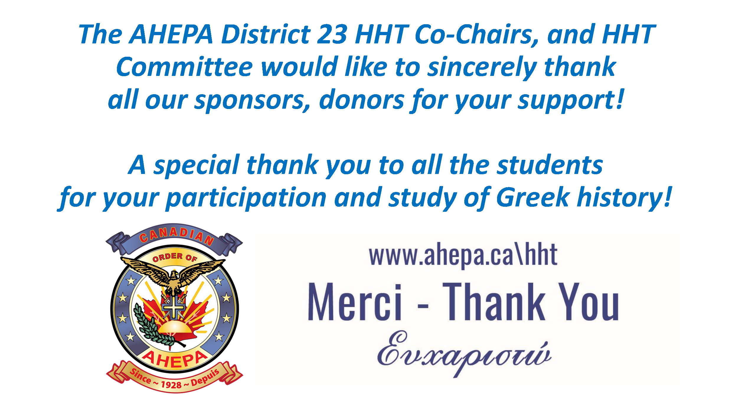 HELLENIC HISTORY TOURNAMENT, Canadian Order of AHEPA (COA)